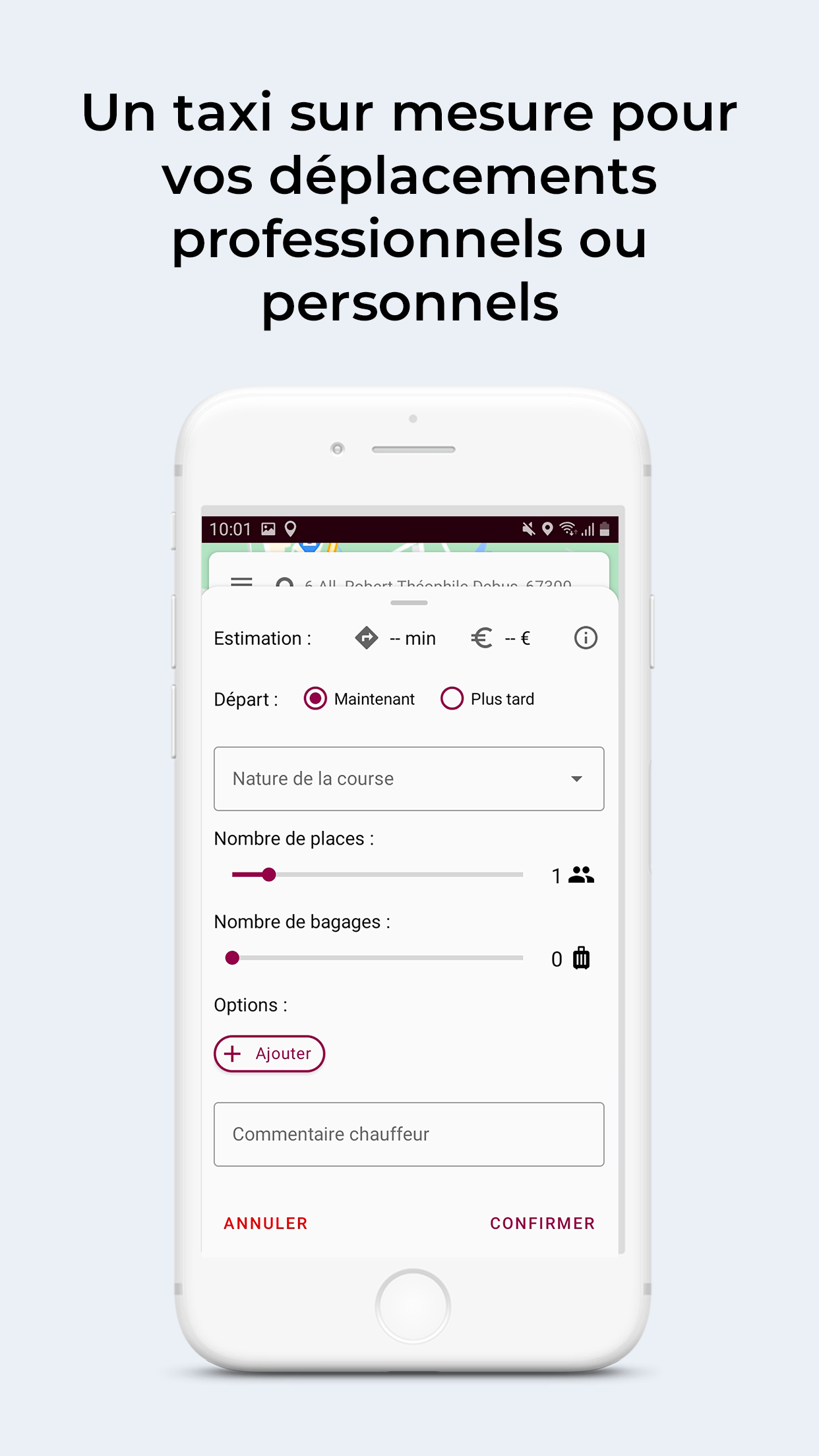 Réservation de taxi avec application mobile